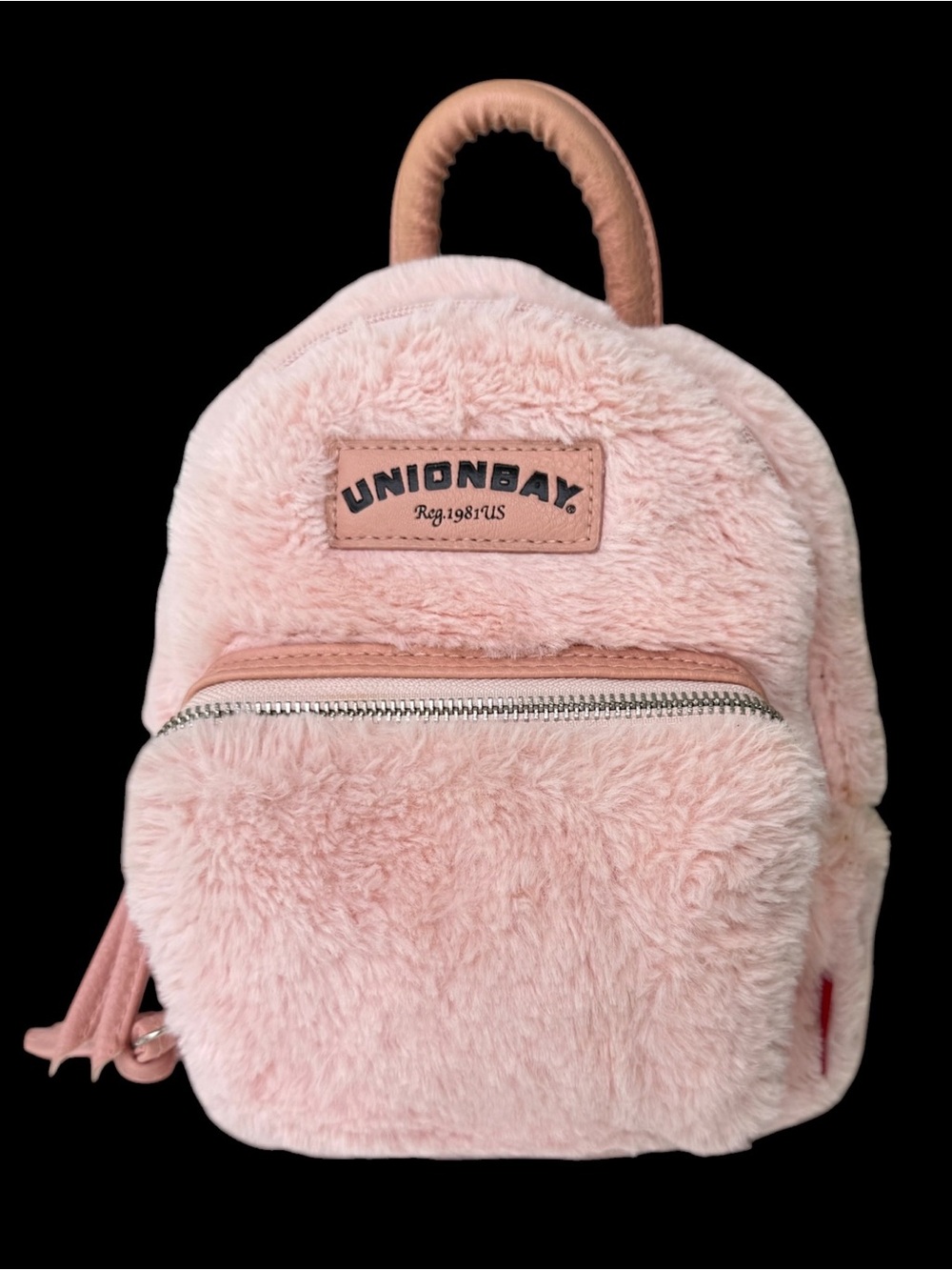 UnionBay Faux Pink Fur Small Backpack Inside Compartments 9” X 11” New